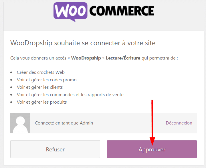 installer l'extension Woodropship