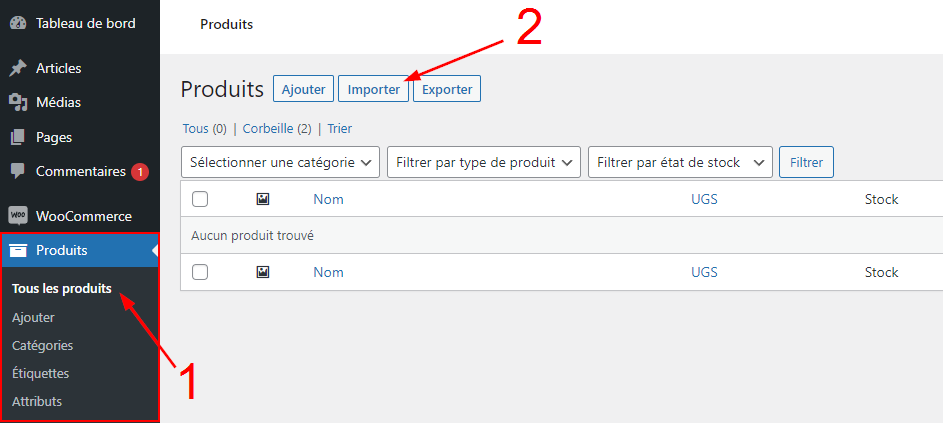 importer des produits sur WooCommerce avec un fichier CSV